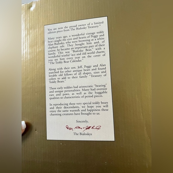 Vintage Bialosky Brown Bear Box Jointed Limited Edition Chester Sweater Plush - Picture 5 of 12